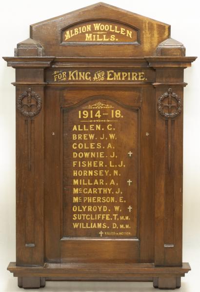 Image for event: *ONLINE* WWI Honour Boards
